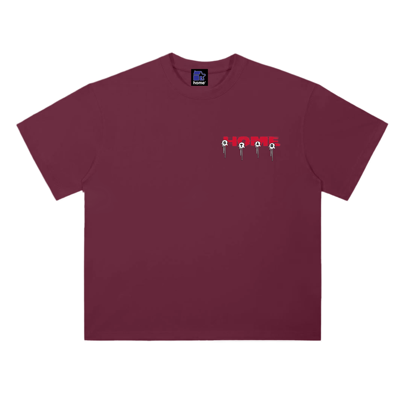INDUSTRY TEE WHITE — Wine Red